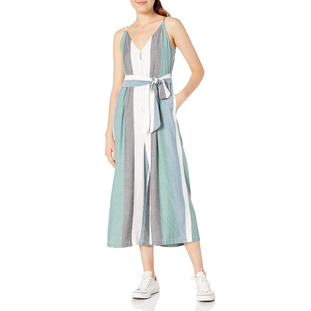 NWT! RVCA Women's Island Tank Jumper, Black/Green Medium‎